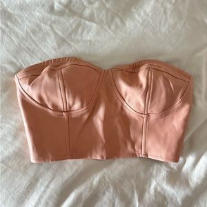 NWT Faux Leather Bustier Crop Top